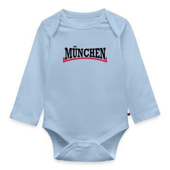 Munich * two-tone - Organic Longsleeve Baby Bodysuit - light blue - Front