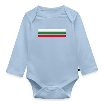 Bulgarien Flagge Minimal - Fahne Fan Streifen Desi - Baby Bio-Langarm-Body - Hellblau - Vorne