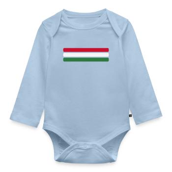 Hungary Flag Minimal - Flag Fan Stripe Design - Organic Longsleeve Baby Bodysuit - light blue - Front