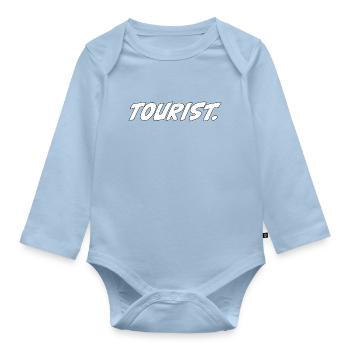 Tourist! – Funny travel saying - Organic Longsleeve Baby Bodysuit - light blue - Front