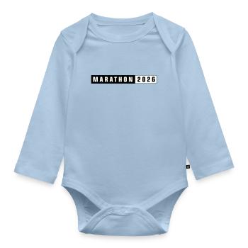 Marathon 2026 - Baby Bio-Langarm-Body - Hellblau - Vorne