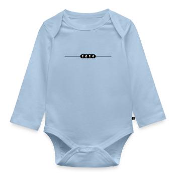 2026 year - Organic Longsleeve Baby Bodysuit - light blue - Front