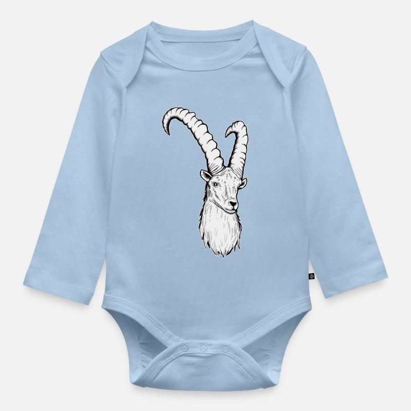 Steinbock Sternzeichen - Baby Bio-Langarm-Body - Hellblau