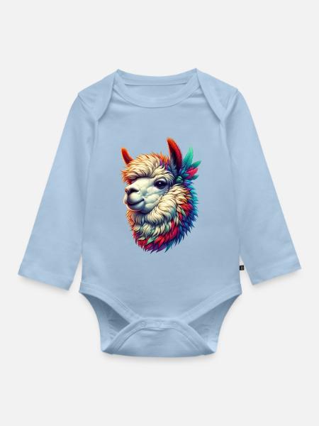 Alpaka - Baby Bio-Langarm-Body - Hellblau