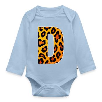 Imprimé Léopard D - Body Bébé bio manches longues - bleu clair - Devant
