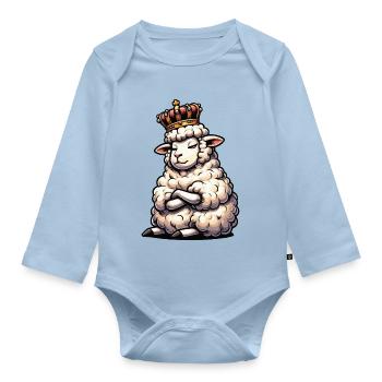 Schaf Schafe Schäfer Schafhalter Schafbock - Baby Bio-Langarm-Body - Hellblau - Vorne