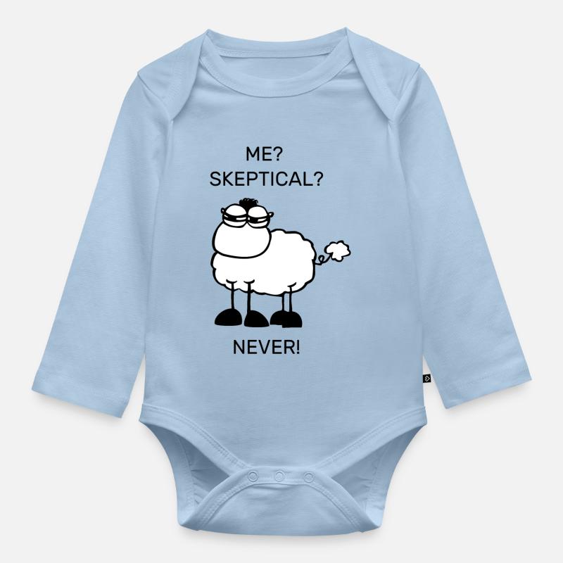 Moutons sceptiques - Body Bébé bio manches longues - bleu clair