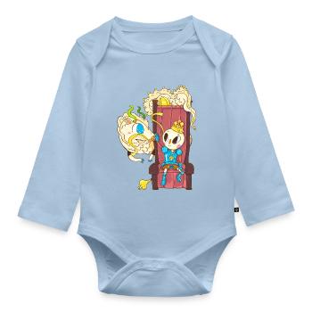 Dragon and onion - Organic Longsleeve Baby Bodysuit - light blue - Front