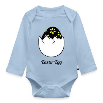 easter egg - Organic Longsleeve Baby Bodysuit - light blue - Front