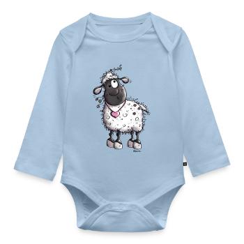 Dreamy Sheep - Organic Longsleeve Baby Bodysuit - light blue - Front