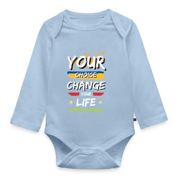 Ton choix, Change ta vie - Body Bébé bio manches longues - bleu clair - Devant