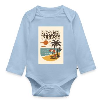 Beach, Please - Baby Bio-Langarm-Body - Hellblau - Vorne