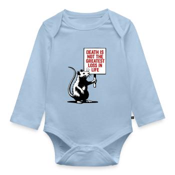 Death is not the greatest loss - Organic Longsleeve Baby Bodysuit - light blue - Front