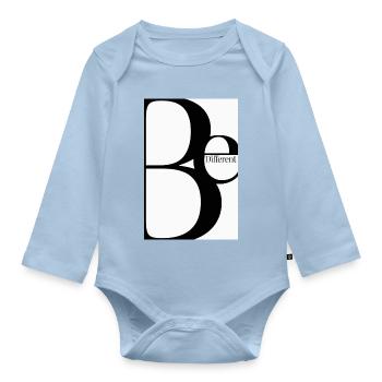 Be Different – Minimalist Typography Design - Baby Bio-Langarm-Body - Hellblau - Vorne