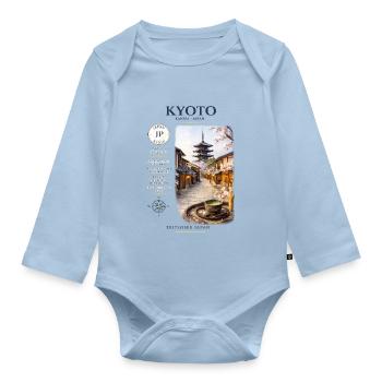 Kyoto Kirschblütenzauber - Baby Bio-Langarm-Body - Hellblau - Vorne