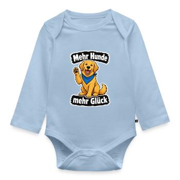 Mehr Hunde mehr Glück - Baby Bio-Langarm-Body - Hellblau - Vorne