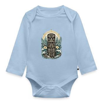 Tiki-Beschützer – Geist des Pazifiks - Baby Bio-Langarm-Body - Hellblau - Vorne