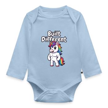 Andere Unicorn Muscular gebaut - Baby Bio-Langarm-Body - Hellblau - Vorne