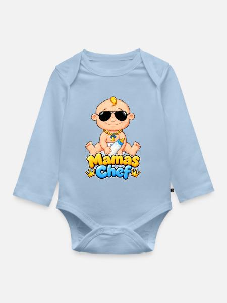 Mamas Chef  - Baby Bio-Langarm-Body - Hellblau