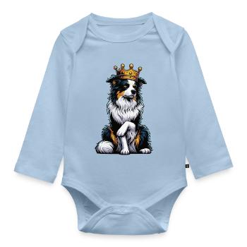 Berger australien Aussie Aussie Propriétaires Aussies - Body Bébé bio manches longues - bleu clair - Devant