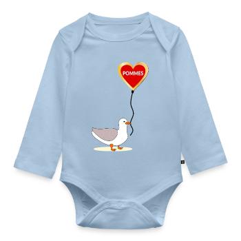 Möwe Pommes - Baby Bio-Langarm-Body - Hellblau - Vorne