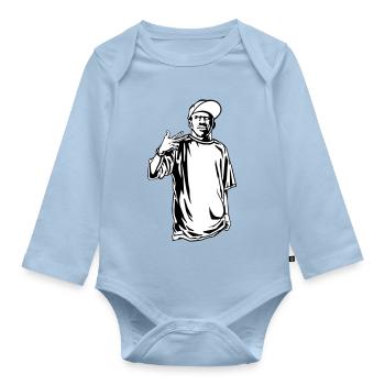 Gangster Rapper - Baby Bio-Langarm-Body - Hellblau - Vorne