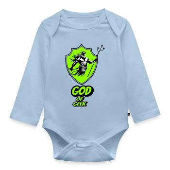 God of geek - Organic Longsleeve Baby Bodysuit - light blue - Front