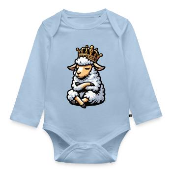 Schaf Schafe Schäfer Schafhalter Schafbock - Baby Bio-Langarm-Body - Hellblau - Vorne