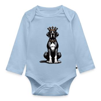 Great Dane Great Dane Owner Great Dane Fan - Organic Longsleeve Baby Bodysuit - light blue - Front