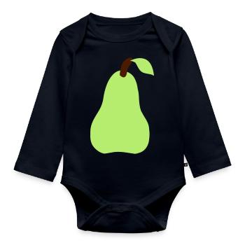 pear - Organic Longsleeve Baby Bodysuit - navy - Front