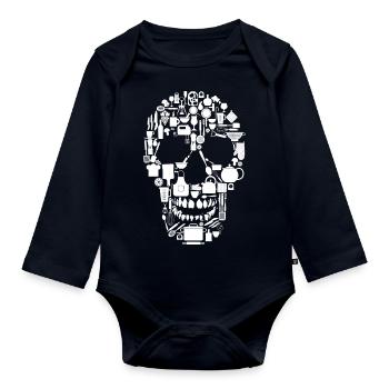 Koch - Koch Schädel - Baby Bio-Langarm-Body - Navy - Vorne