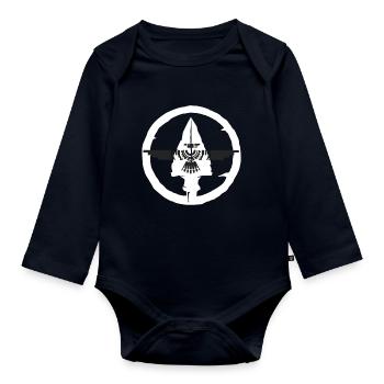 Geometrische Federikon - Baby Bio-Langarm-Body - Navy - Vorne