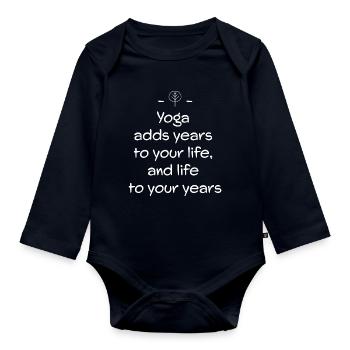Yoga - Organic Longsleeve Baby Bodysuit - navy - Front