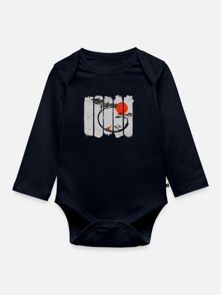 Kitsune - Baby Bio-Langarm-Body - Navy