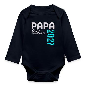 ÉDITION 2027 DU PAPA DU BÉBÉ - Body Bébé bio manches longues - bleu marine - Devant