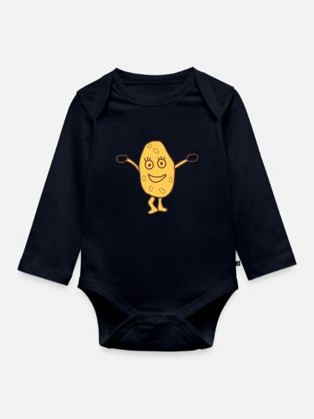 Dancing Potatoe - Baby Bio-Langarm-Body - Navy
