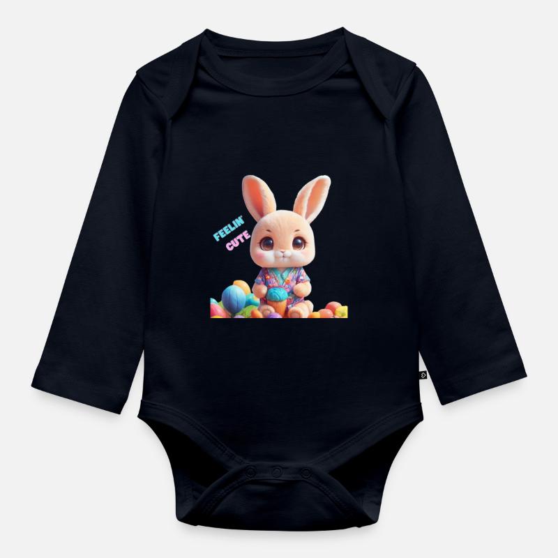 Se sentir mignon - Body Bébé bio manches longues - bleu marine