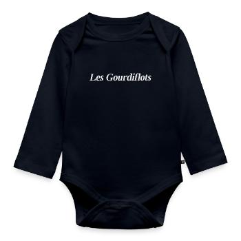 Les Gourdiflots - Body Bébé bio manches longues - bleu marine - Devant