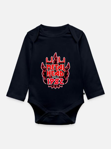 METALHEAD since 1982 - Baby Bio-Langarm-Body - Navy