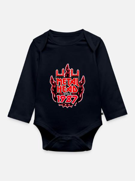 METALHEAD since 1987 - Baby Bio-Langarm-Body - Navy