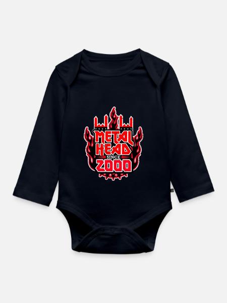 METALHEAD since 2000 - Baby Bio-Langarm-Body - Navy