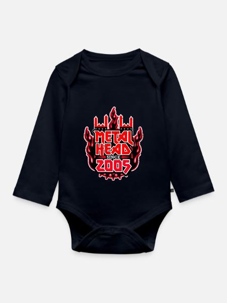 METALHEAD since 2005 - Baby Bio-Langarm-Body - Navy