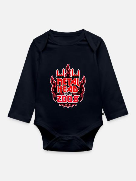 METALHEAD since 2008 - Baby Bio-Langarm-Body - Navy