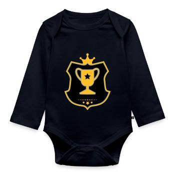 Pokal - Baby Bio-Langarm-Body - Navy - Vorne