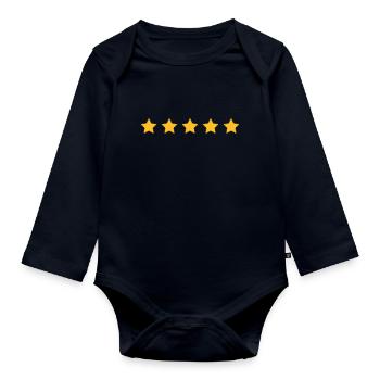5 Sterne Bewertung 100% gut - Baby Bio-Langarm-Body - Navy - Vorne