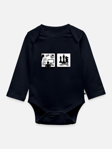 Schach löst Probleme - Baby Bio-Langarm-Body - Navy