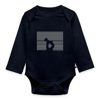 Zwergschnauzer Hund T-Shirt Geschenk - Baby Bio-Langarm-Body - Navy - Vorne