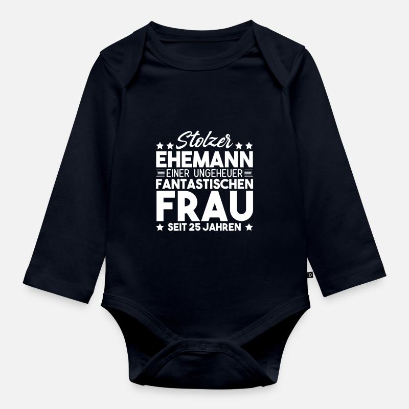 Ehepaar Ehemann Silberhochzeit Geschenk - Baby Bio-Langarm-Body - Navy