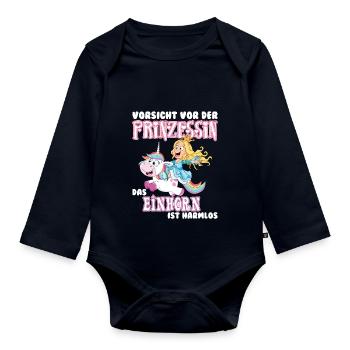Einhorn - Baby Bio-Langarm-Body - Navy - Vorne