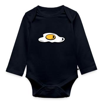 Ein Spiegelei - Baby Bio-Langarm-Body - Navy - Vorne